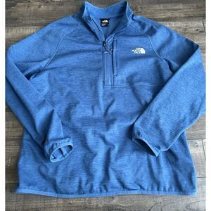 The North Face Men's XL Canyonlands Pullover 1/2 Zip Fleece Blue  Pocket Jacket